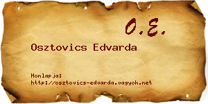 Osztovics Edvarda névjegykártya
